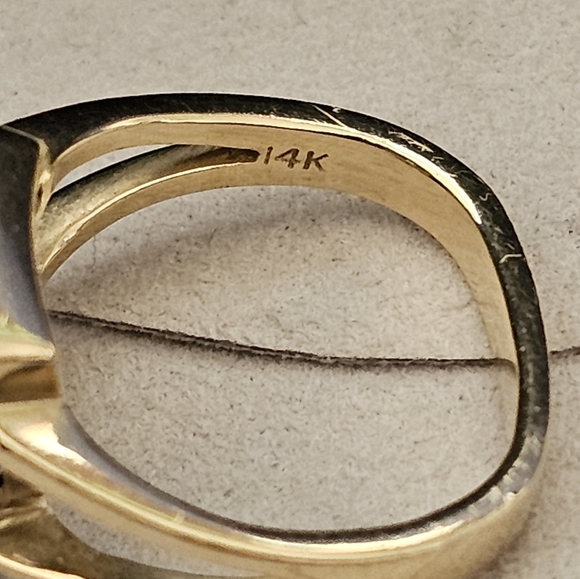 Black Opal 3.5 carat 14k Gold Ring Lightning Ridge Please Read Condition Details - Picture 9 of 16